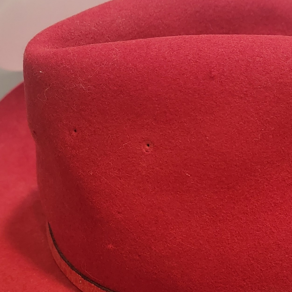 Bradford By Resistol Signature Western Wool Felt Red Hat Sz 7 1/4 - Picture 15 of 17